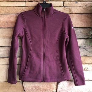 Spyder Core Maroon Full Zip Waffle Knit Embroidered Jacket Women’s Small NWOT